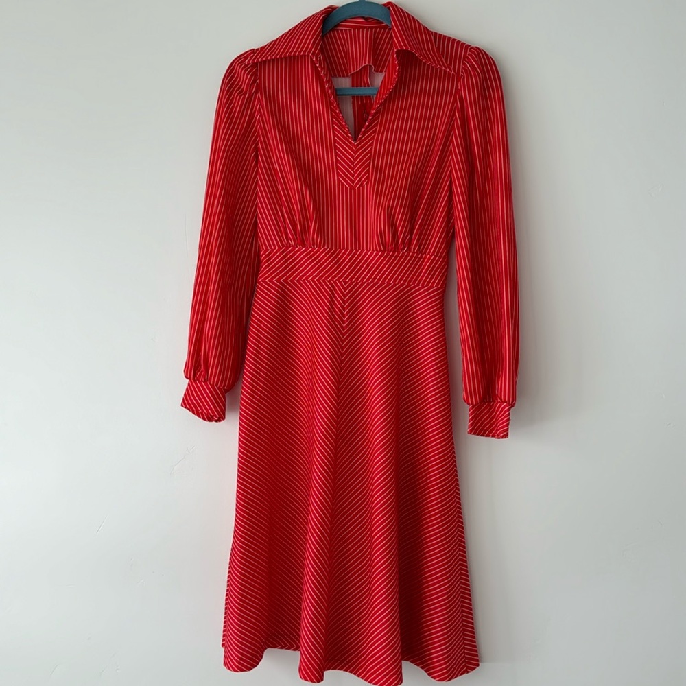 Vintage red striped dress